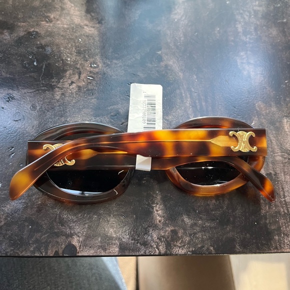 Celine triomphe oval sunglasses Havana - Picture 3 of 16